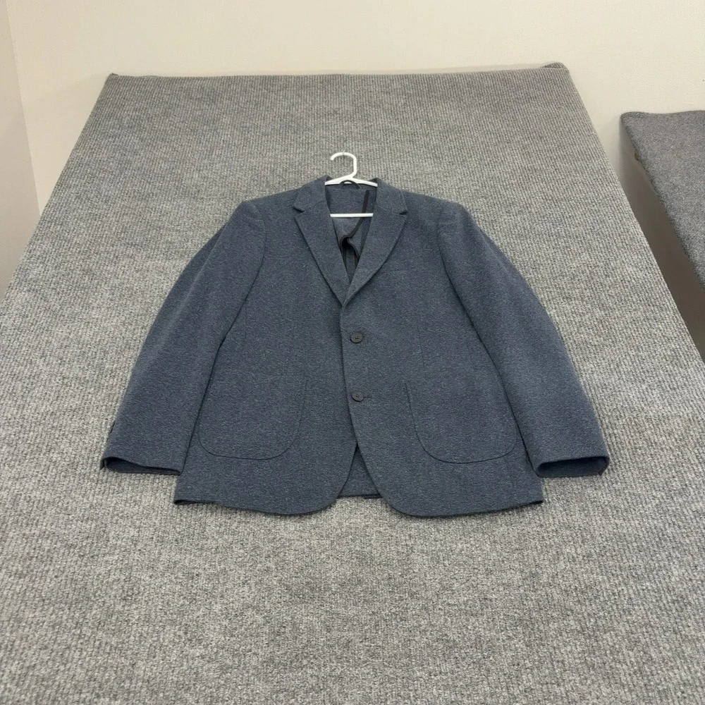 Artefact Blazer Mens 40R Blue Cotton Blend Knit Two Button Casual Sport Coat